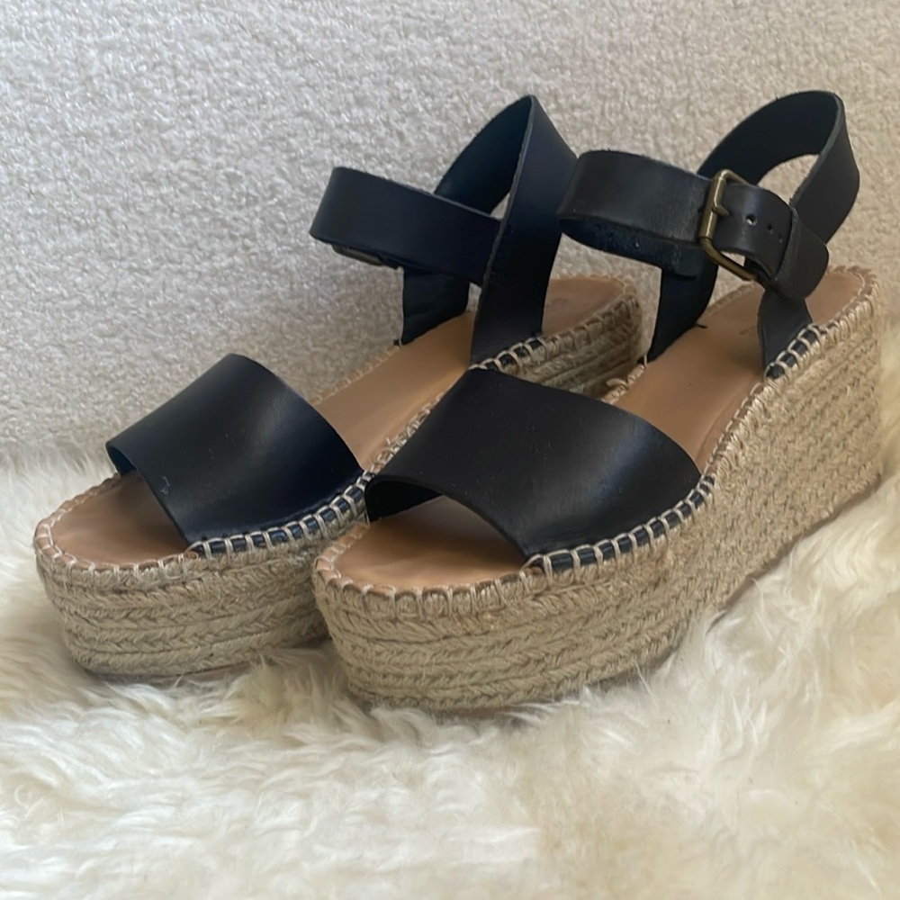 Black Soludos Platform Sandals